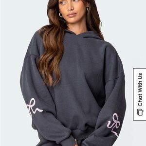 Women's Black Hoodie with Pink Accents
